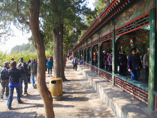 View of covered walkway.
